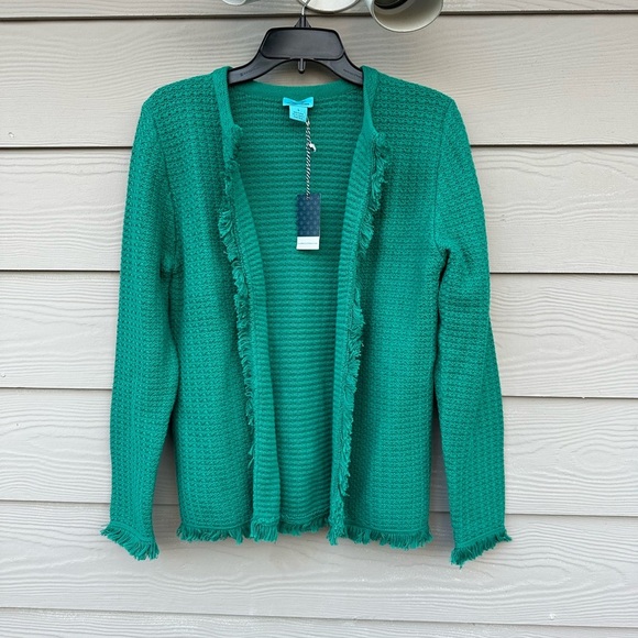 Two Bees Cashmere Cardigan Sweater Womens Size L Open Front Long Sleeves - Picture 4 of 8